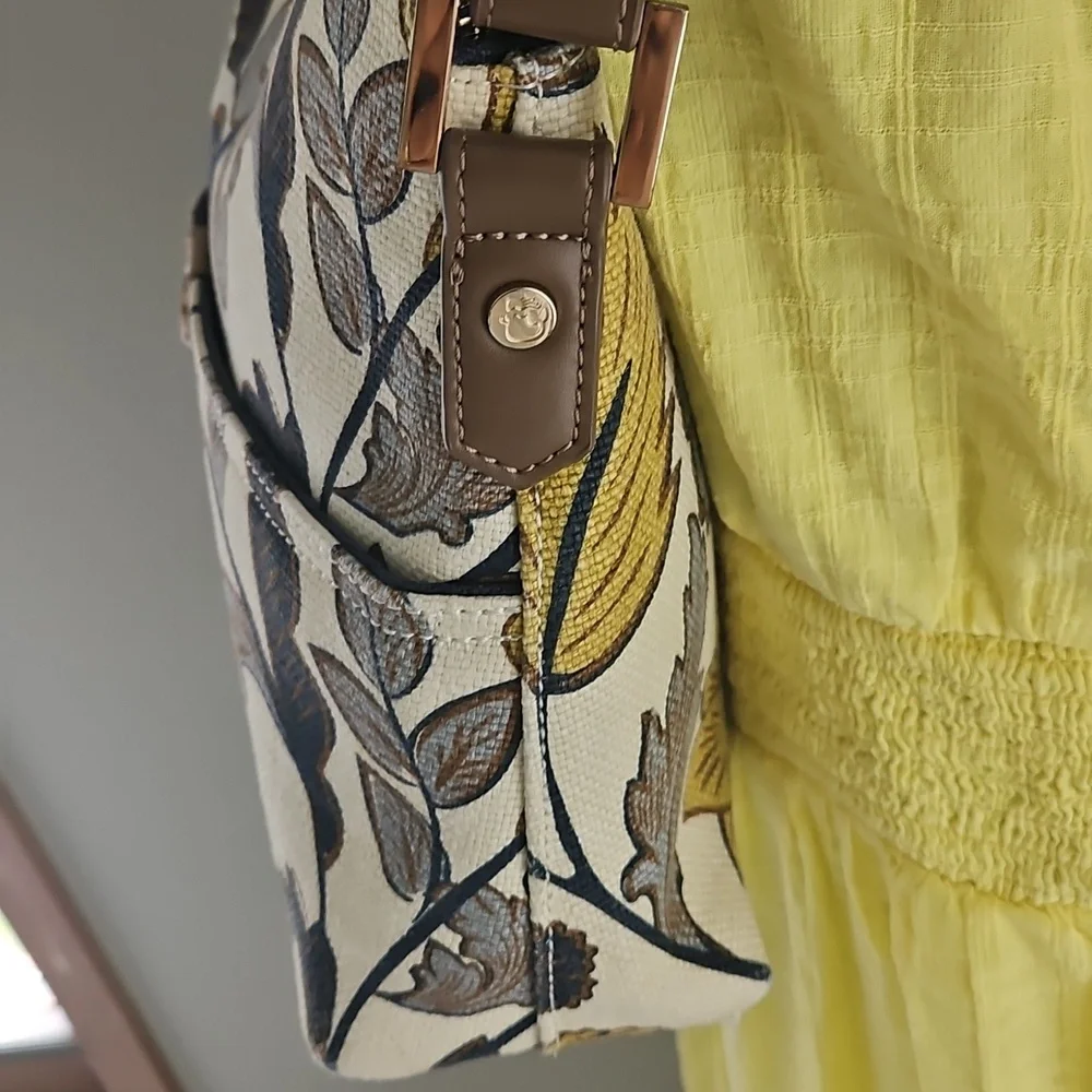 Spartina 449 Linen and leather Floral Shoulder bag